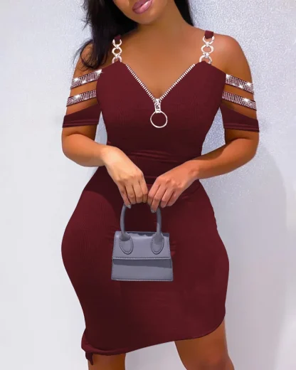 Elegant Off Shoulder Sweater Dress - Image 4