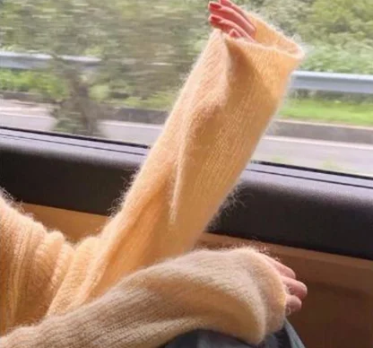 Cozy See-Through Off Shoulder Sweater - Image 7