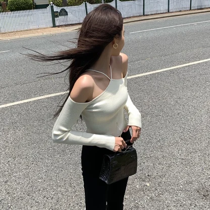 Chic Halter Off Shoulder Sweater - Image 4