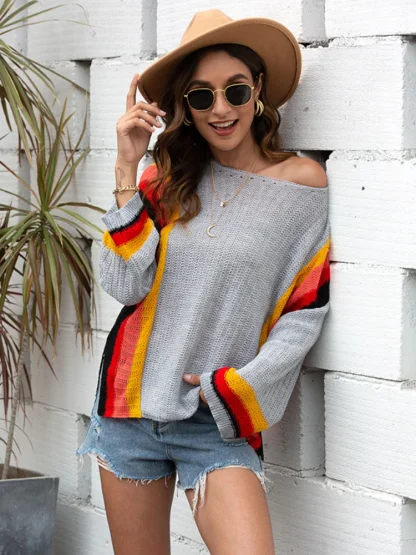 Cutout Elegant Off Shoulder Sweater - Image 2