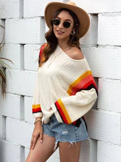 Cutout Elegant Off Shoulder Sweater - Image 4