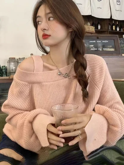 One-Strap Cutout Off Shoulder Sweater
