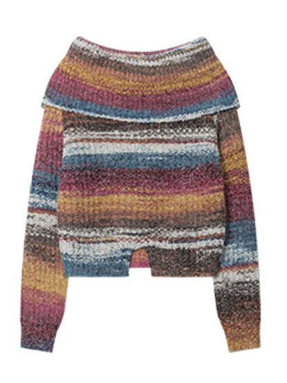 Vintage Style Off Shoulder Sweater - Image 4
