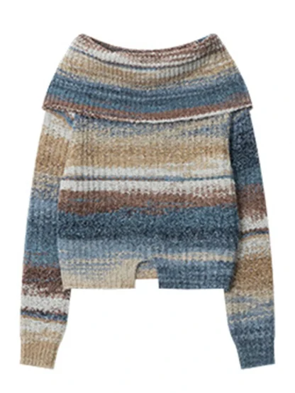 Vintage Style Off Shoulder Sweater - Image 7