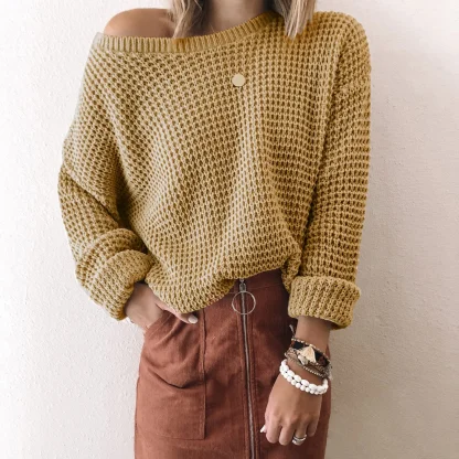 Casual Slash Off Shoulder Sweater