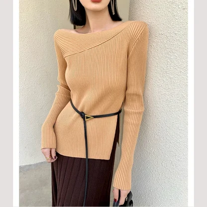 Slit Chic Off Shoulder Sweater - Image 5