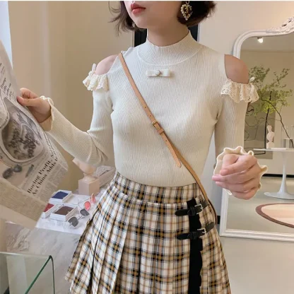 Chic Fitted Open Shoulder Sweater