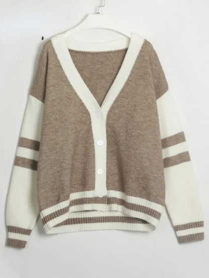 Button Down Off Shoulder Sweater - Image 7