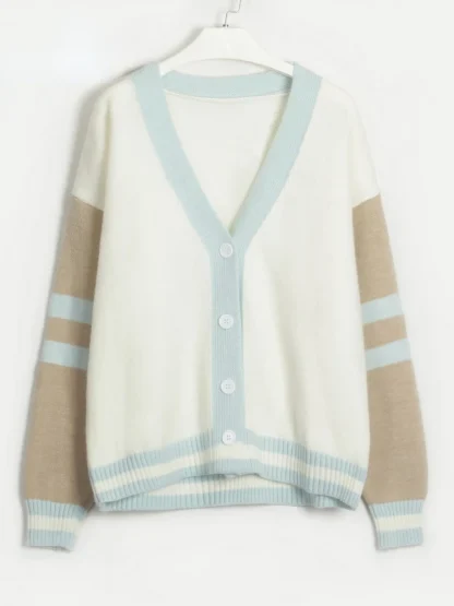 Button Down Off Shoulder Sweater - Image 6
