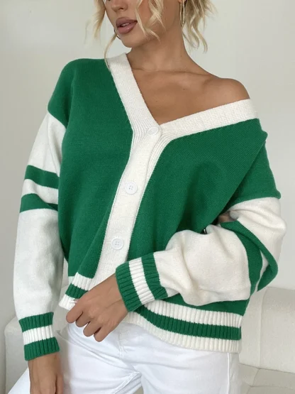 Button Down Off Shoulder Sweater
