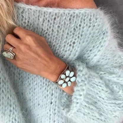 Oversized Cozy Off Shoulder Sweater - Image 3