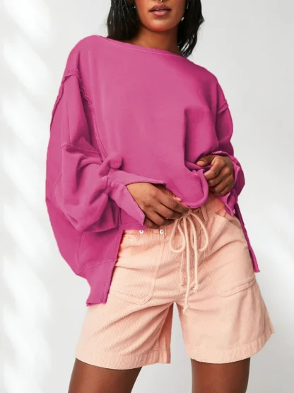 Relaxed Fit Off Shoulder Sweater - Image 3