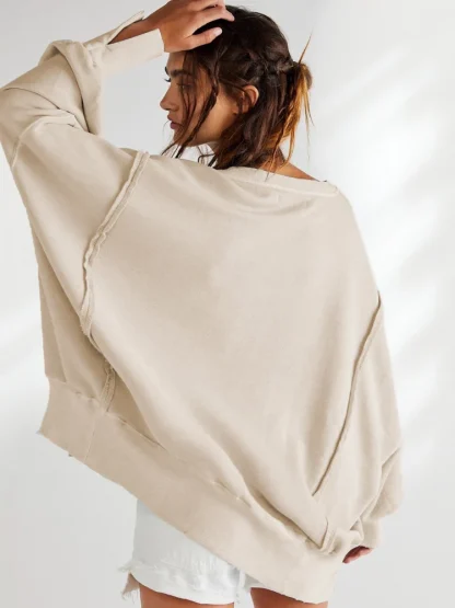 Relaxed Fit Off Shoulder Sweater - Image 5