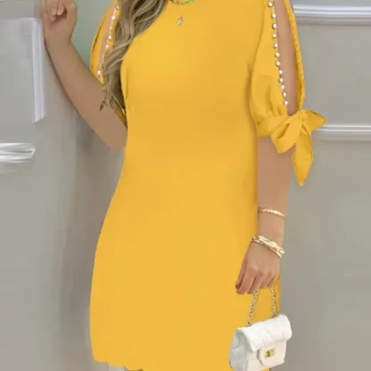 Elegant Cold Shoulder Sweater Dress - Image 4