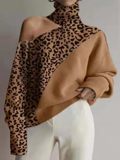 Turtleneck One Cold Shoulder Sweater